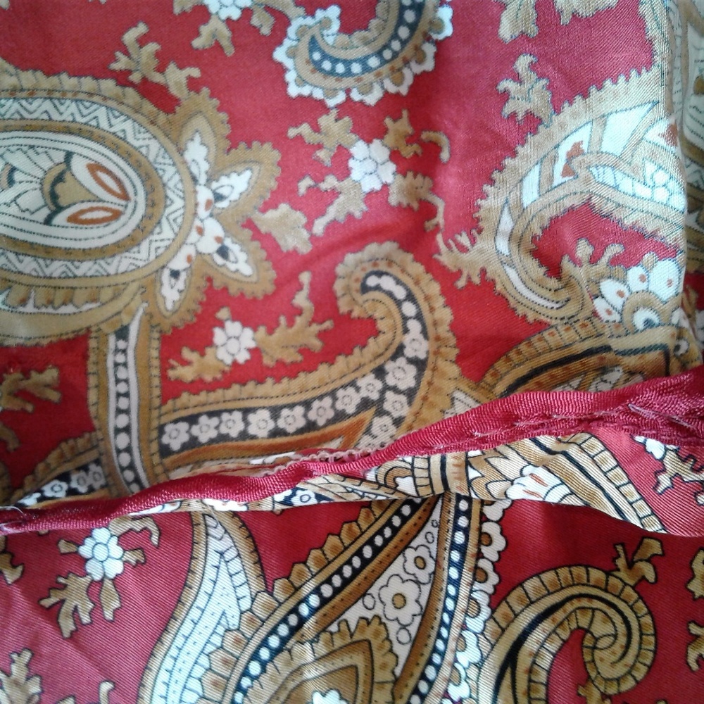 SOLD! Vintage Macy's Silk Red Paisley Maxi Skirt - Picture 5 of 8